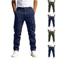 thumbnail image 1 of Zpzdpjkx Mens Casual Tapered Cargo Trousers Classic Waistband Side Pockets Soft Breathable Comfortable Daily Shopping Outdoor Travel Pants Khaki Cargo Pants for Men, 1 of 7
