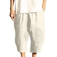 thumbnail image 1 of Zpzdpjkx Mens Loose Capri Shorts Drawstring Waist Side Pockets Lightweight Daily Beach Walking Casual Cropped Bottoms Multiple Solid Colors Capris Pants, 1 of 5