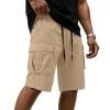 Zpzdpjkx Mens Summer Daily Cargo Shorts Outdoor Comfy Walking Elastic Waist Pleated Adjustable Drawstring Breathable Pockets Outdoor Travel Loose Plus Size Bermudas Shorts for Men