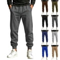 thumbnail image 1 of Zpzdpjkx Mens Tapered Sweatpants Drawstring Elastic Waist Cuffed Ankle Solid Tone Casual Street Workout Pants for Mens, 1 of 7