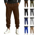 thumbnail image 1 of Zpzdpjkx Mens Tapered Sweatpants Drawstring Elastic Waist Cuffed Ankle Solid Tone Casual Street Workout Pants for Mens, 1 of 4