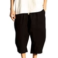 thumbnail image 1 of Zpzdpjkx Mens Wide Leg Linen Capri Pants Drawstring Elastic Waist Loose Lightweight Breathable Big Side Pockets Pleated Texture Multi Color Beach Summer Pants, 1 of 5