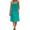 thumbnail image 1 of Zpzdpjkx Summer Dresses for Women Flowy Backless Pleated Spaghetti Strap Low Back Beach A Line Cami Dress, 1 of 7