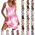 thumbnail image 1 of Zpzdpjkx Women's Bohemian Floral Print Sleeveless V-Neck Summer Dress Casual Flowy Boho Mini Dresses for Women, 1 of 7