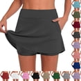 thumbnail image 1 of Zpzdpjkx Women's Solid Yoga Skort Shorts Athletic Casual Shorts with Built‑in Underneath Shorts, 1 of 8