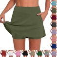 thumbnail image 1 of Zpzdpjkx Women's Solid Yoga Skort Shorts Athletic Casual Shorts with Built‑in Underneath Shorts, 1 of 8