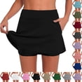 thumbnail image 1 of Zpzdpjkx Women's Solid Yoga Skort Shorts Athletic Casual Shorts with Built‑in Underneath Shorts, 1 of 8