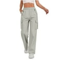 thumbnail image 1 of Zpzdpjkx Womens Cargo Pants High Waisted Baggy Wide Leg Casual Stretchy Work Joggers Streetwear Pull On Trousers, 1 of 10