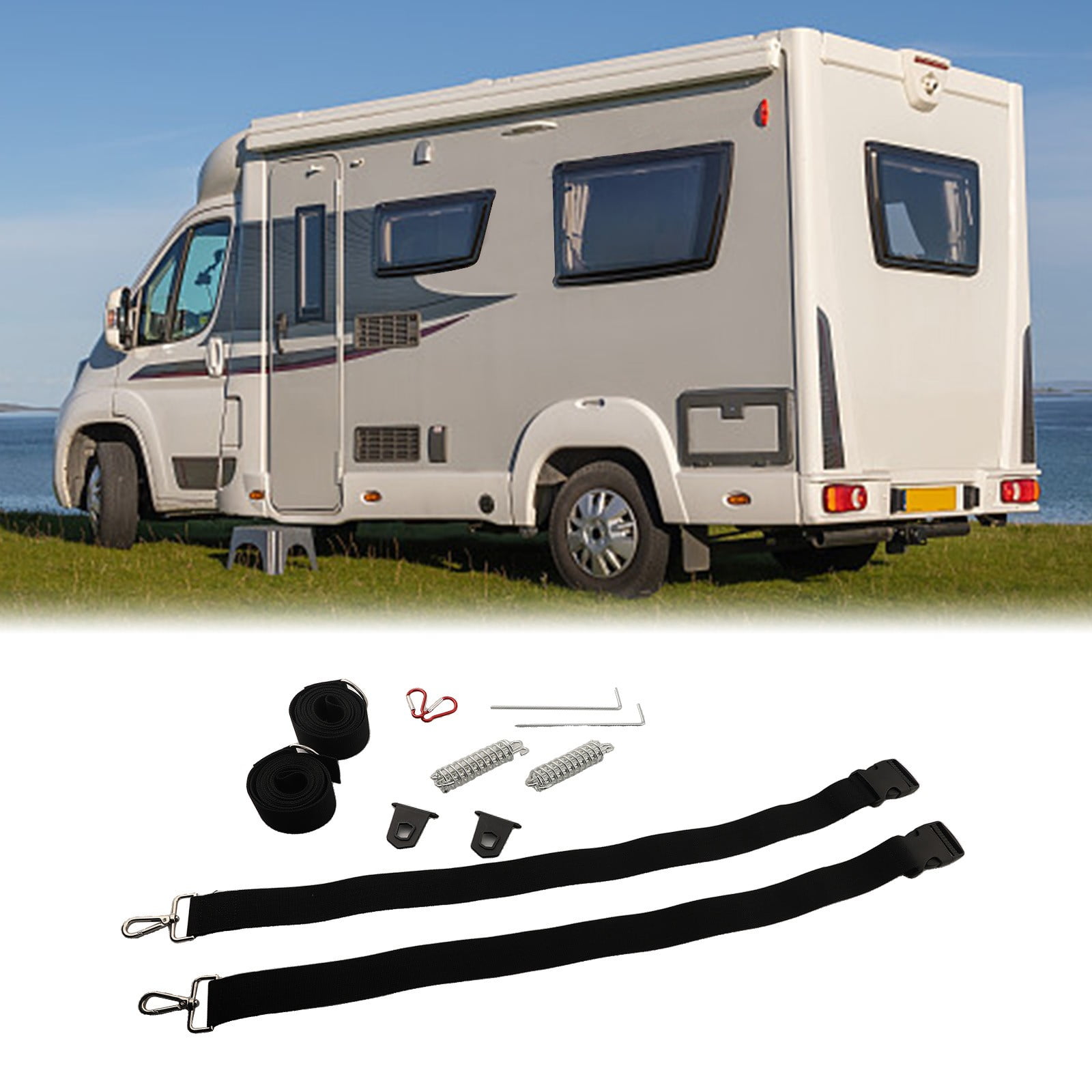 Zriyin Awning Tie Down Kit Type S Black Caravan Motorhome Automobiles Parts Accessories
