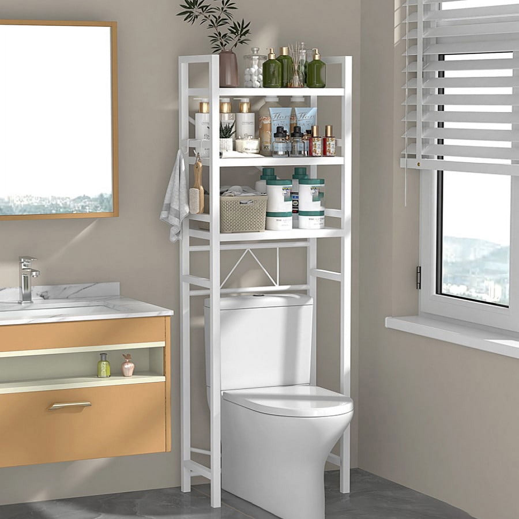 Zrodlmo Over The Toilet Storage Shelf, 3-Tier Freestanding Steel ...