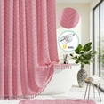 thumbnail image 1 of Zrodlmo Boho Chevron Textured Fabric No Hook Shower Curtain,Farmhouse Tassel Bathroom Curtain with Hooks,72"x 72",Pink, 1 of 7