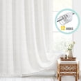 thumbnail image 1 of Zrodlmo Boho Farmhouse Shower Curtain Rustic Cottagecore Aesthetic Modern Bathroom Decor with Tassels, 72" x 72", White, 1 of 9
