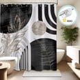 thumbnail image 1 of Zrodlmo Boho Shower Curtain with Hooks, Modern Waterproof Fabric Bathroom Curtain, 72" x 72", Black White, 1 of 8