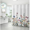 thumbnail image 1 of Zrodlmo Floral Shower Curtain,White Water-Repellent Bathroom Curtain with Hooks, 72"x 72", Purple Flower, 1 of 7