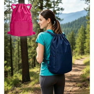Zrova Lightweight Waterproof Drawstring Gym Sack Sports Backpack for Men Women Travel Running Outdoor