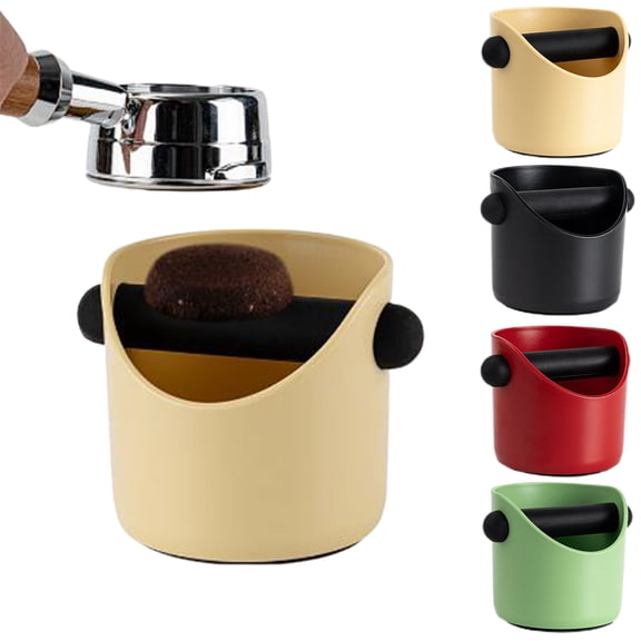 Zruodwans Espresso Knock Box, Anti-crack Large Capacity Coffee Grounds Knock Box, With Removable Knock Bar and Non-Slip Base