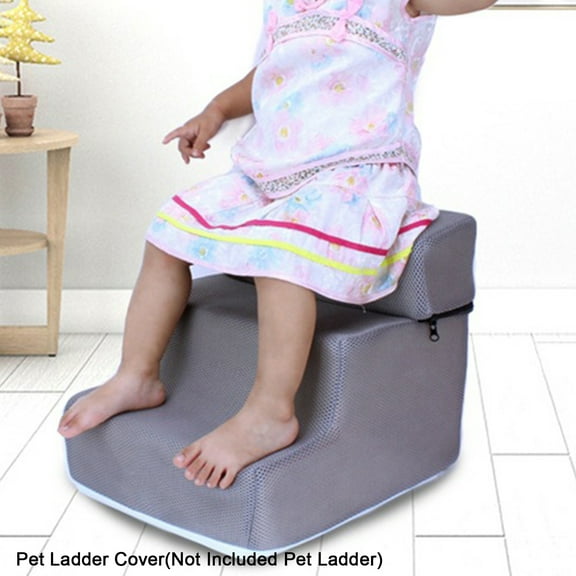 Zruodwans Extra Wide Deep Pet Steps Cover, Detachable Comfortable Faux Leather Non-slip Dog Ramp Stairs Case for Older Dogs Injured,Older Pets