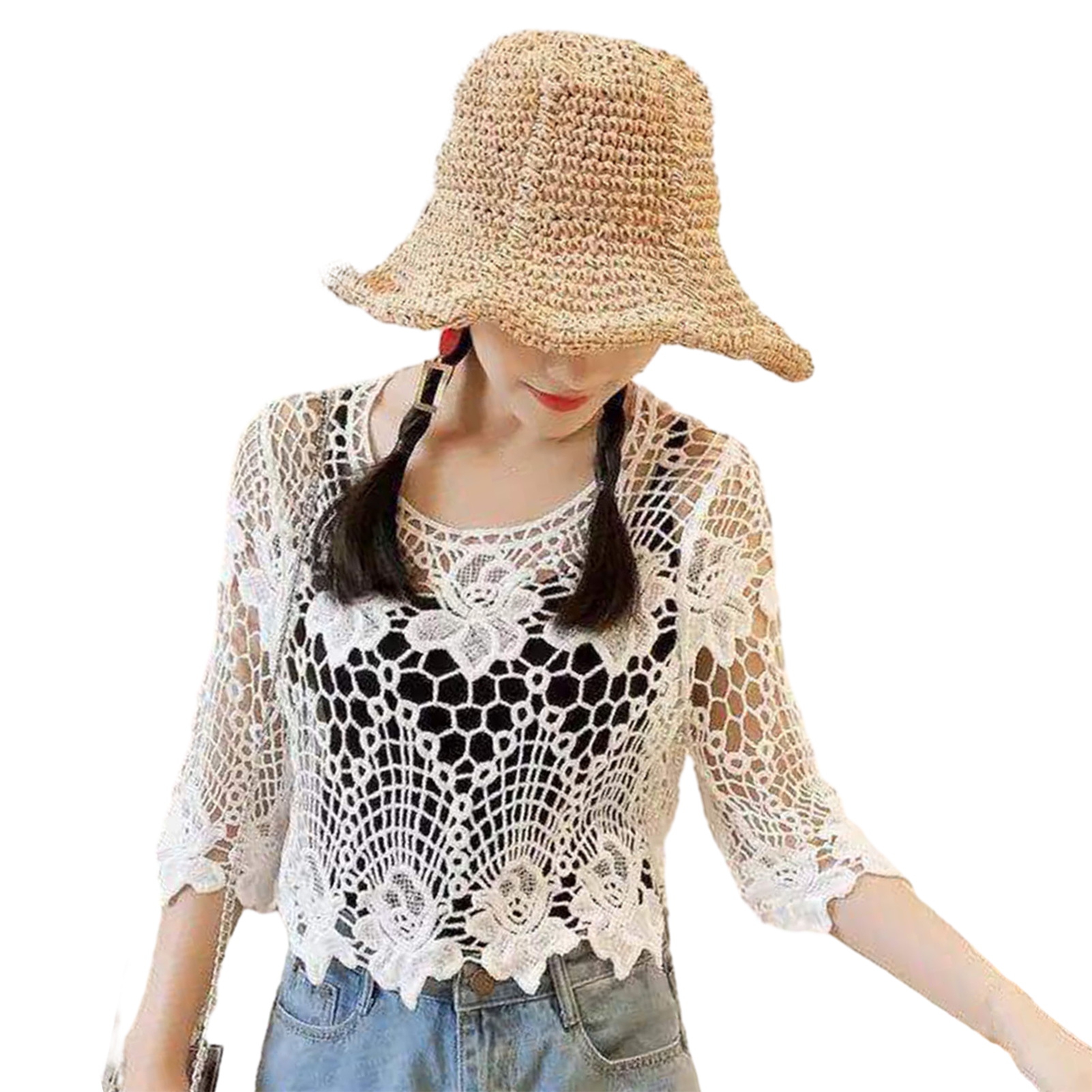 Purple Squiggle Lace Blouse / Coverup