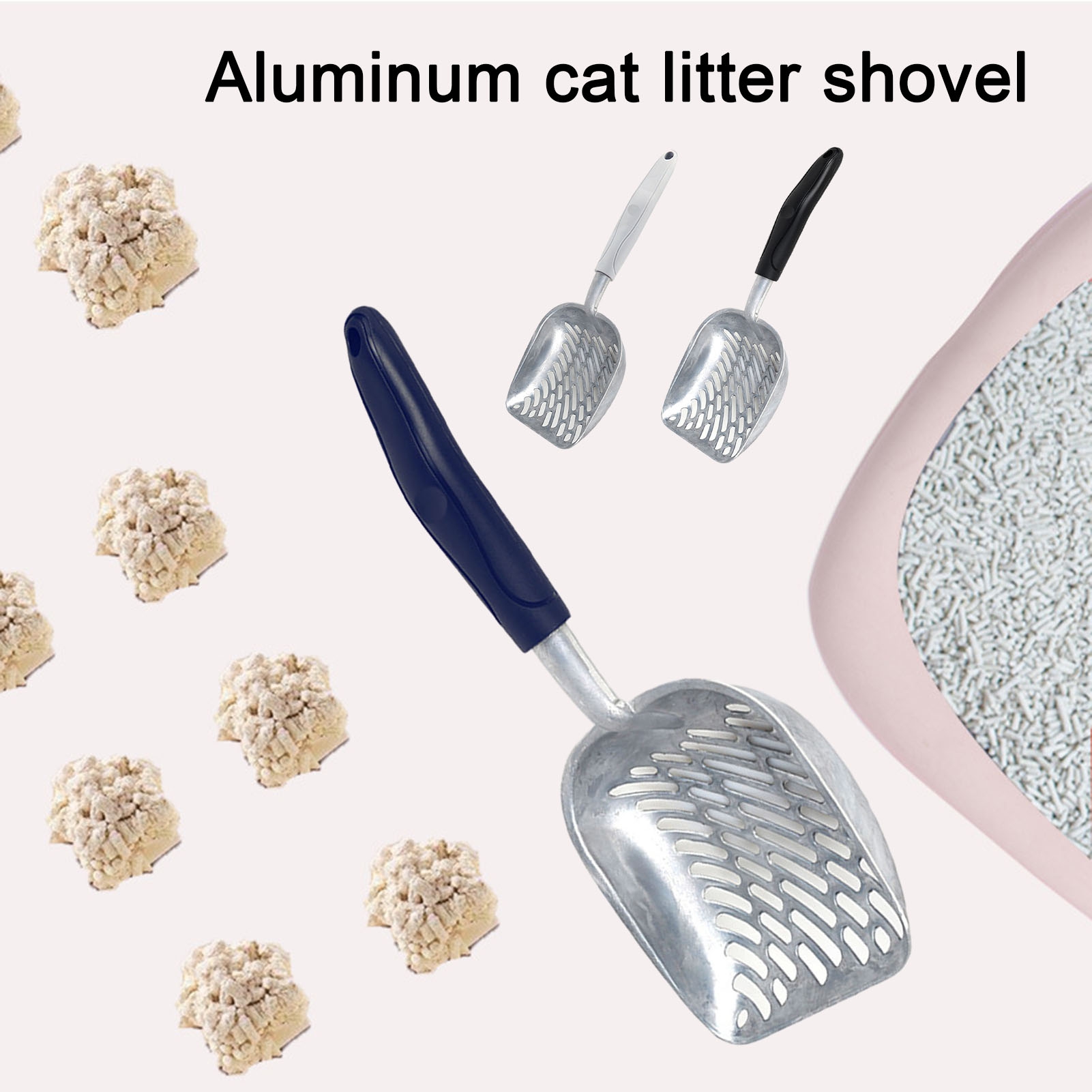 Zruodwans Pet Cleaning Tool Cat Litter Shovel Ergonomic Handle Multi