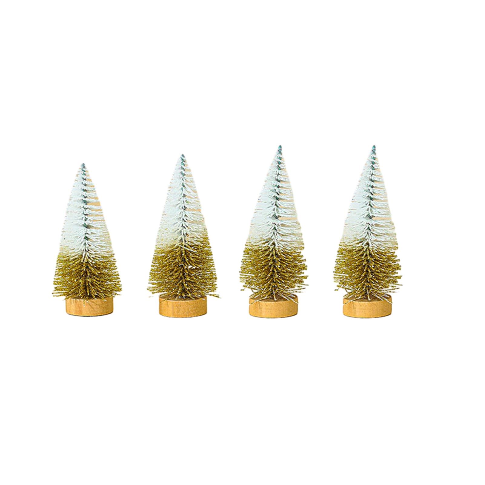 Zruodwans White Frost Christmas Tree 4pcs Mini Christmas Tree Realistic