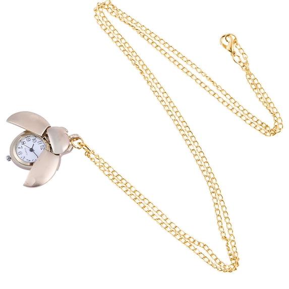 ZsaeSM Beetle Pendant Pocket Watches for Men Uropean Jewelry Creative Ladies Watches Flip Cover Necklace Quartz Watch