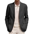 thumbnail image 1 of ZsaeSM Blazer for Men Notch Lapel Single Button Suit Jacket Long Sleeve Slim Fit Casual Sport Coats with Pockets Black L, 1 of 3