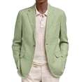 thumbnail image 1 of ZsaeSM Blazer for Men Notch Lapel Single Button Suit Jacket Long Sleeve Slim Fit Casual Sport Coats with Pockets Light Green L, 1 of 3