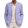 thumbnail image 1 of ZsaeSM Blazer for Men Notch Lapel Single Button Suit Jacket Long Sleeve Slim Fit Casual Sport Coats with Pockets Light Purple 2XL, 1 of 3