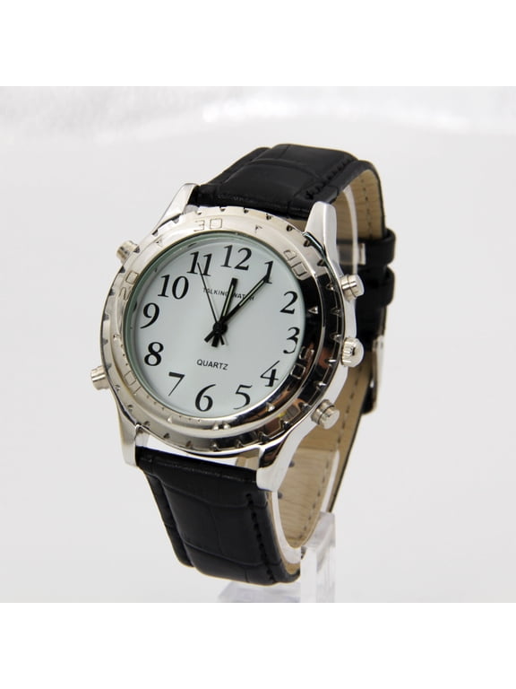 English Talking Clock for Blind or Visually Impaired Fashion Round Shape Quartz Watch Casual Classic Fashion Wristwatch