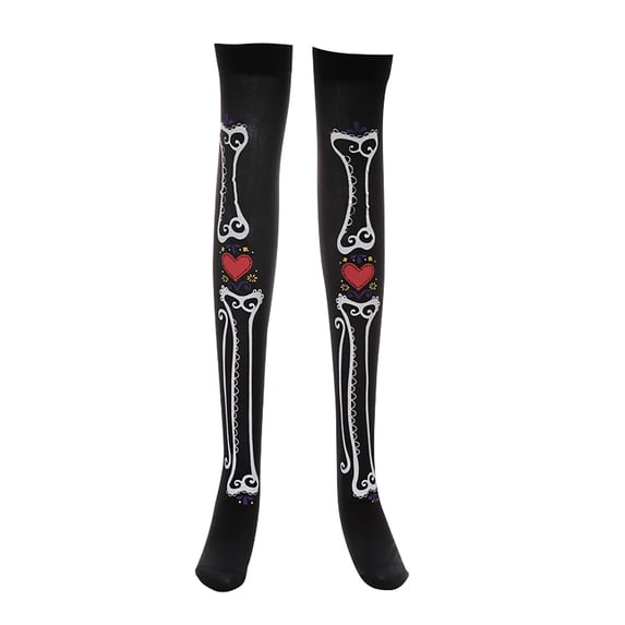 ZsaeSM Halloween Print Long Tube Knee Socks for Women Lightweight Comfortable Soft Socks Fancy Dress Party Dress Up Props