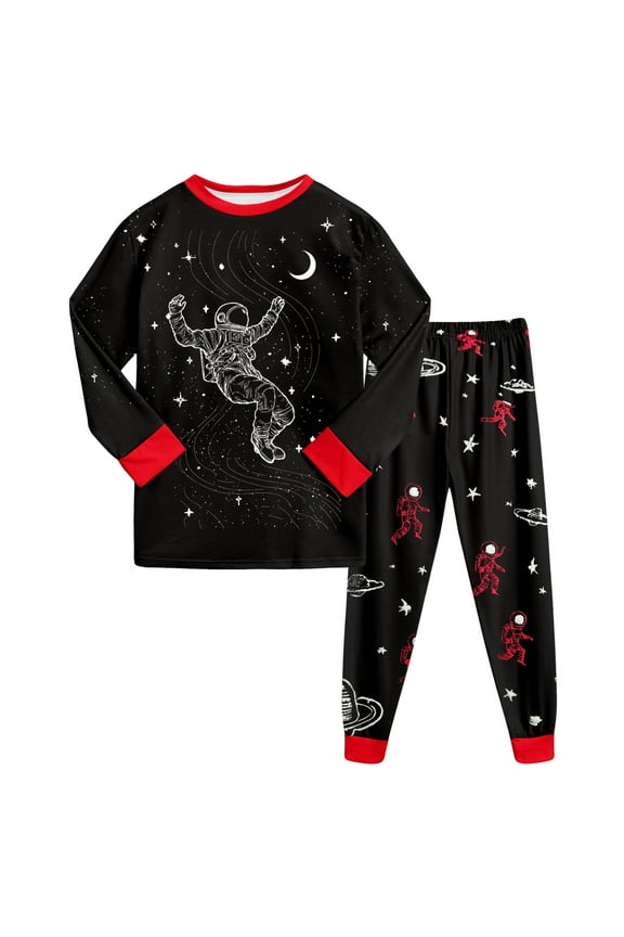 2 Piece Baby Pajamas Boy Kids Pjs Boy Pajama Little boy Sleepwear Soft Fabric For Children Clothes Size 5T 6T,(Red 5-6 Years)