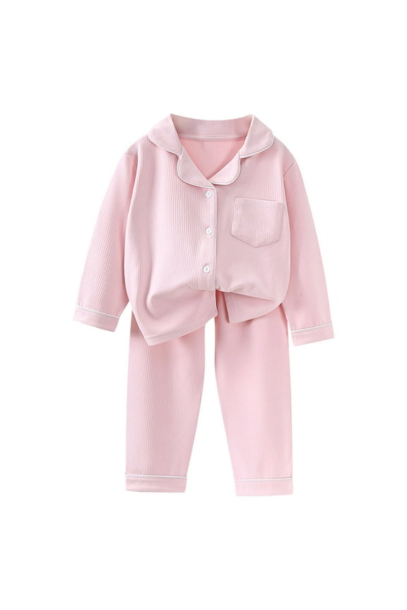 2 Piece Girls Printed Pjs Toddler Kids Girls Boys Soft Comfy 2pcs Set Long Sleeve Shirts and Pants Sets Size 12 18 Months,(Light Pink 12-18 Months)