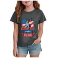 thumbnail image 1 of Zshosam American Flag T Shirt Girls American Flag Shirts Girls Patriotic Shirt USA Flag Stars Stripes Print T-Shirt 4th of July Tee Tops Size 9T 10T,(Grey 9-10 Years), 1 of 5