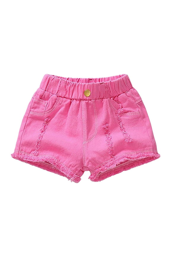 Athletic Shorts for Girls Cotton Toddler Girl Shorts One Pack Girls Athletic Shorts Soccer Running Active Sport Bike Summer Drawstring Pants Size 5T 6T,(Red 5-6 Years)