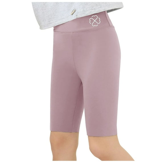 Zshosam Athletic Shorts for Girls Youth Girls 4"/ 5" Volleyball Spandex Shorts - Kid Biker Cheer Dance Yoga Athletic Workout Gymnastics Compression Short (Purple,3-4 Years)