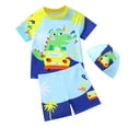 thumbnail image 1 of Zshosam Baby Bathing Suit Boy Toddler Baby Boys Two-Piece Swimsuit Short Sleeve Zipper Swimwear Kids Jumpsuit Bathing Suit Size 6T 7T,(Green 6-7 Years), 1 of 6