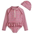 thumbnail image 1 of Zshosam Baby Bathing Suit Girl Uv Protection Baby Girls UPF 50+ Sun Protection Long Sleeve One Piece Rash Guard Swimsuit Size 18 24 Months,(Purple 18-24 Months), 1 of 7