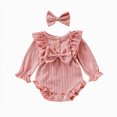 thumbnail image 1 of Zshosam Baby Bodysuit Unisex Baby Girl Boy Sweater Knit Pullover Sweatshirt Romper Bodysuit Warm Fall Winter Clothes Newborn Size 6 9 Months,(Red 6-9 Months), 1 of 7
