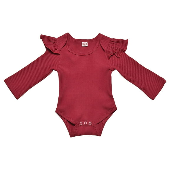 Zshosam Baby Bodysuits Unisex Infant Newborn Baby Girl Romper Lace Dress Clothes Bodysuit Fall Winter Outfits Long Sleeve Size 3 6 Months,(Wine 3-6 Months)