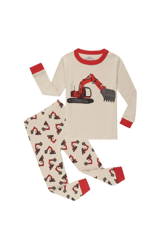 Baby Boy 2 Piece Pajamas Boys Pajamas Toddler Clothes Set Long Sleeve Sleepwear 2 Piece Kids Pjs Size 7T 8T,(Khaki 7-8 Years)