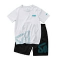 thumbnail image 1 of Zshosam Baby Boy Clothes 2 Pcs Toddler Short Sleeve Outfit Set Print Soft Breathable Shirt and Shorts for Daily Wear Clothes Size 12T 13T,(White 12-13 Years), 1 of 3