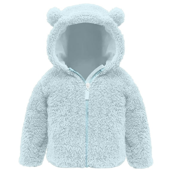 Zshosam Baby Boy Fleece Jacket Toddler Fleece Jacket Kids Lightweight Outerwear Boys Girls Long Sleeve Fall Spring Coat Size 6 9 Months,(Sky Blue 6-9 Months)