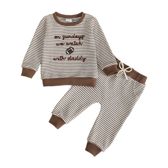 Zshosam Baby Boy Outfits Winter Toddler Kids Baby Boy Fall Clothes Long Sleeve Tops Pants Winter Outfits,Brown 6-12 Months