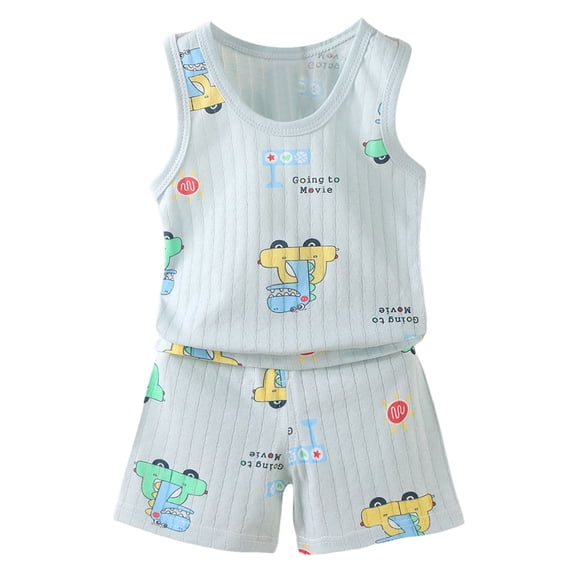 Zshosam Baby Boy Shorts Set Boys Tank Top Shirt and Mesh Short Set for Toddlers and Big Kids Size 3T 4T,(Light Blue 3-4 Years)