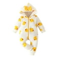 thumbnail image 1 of Zshosam Baby Boy Snow Suit Newborn Fleece Jumpsuit Hooded Warm Thicken Winter Outwear Snowsuit for Baby Girls and Boys Size 9 12 Months,(Yellow 9-12 Months), 1 of 6