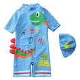 thumbnail image 1 of Zshosam Baby Boy Swimsuit Kids Boys One Piece Rash Guard Swimsuit Short Sleeve Water Sports Swimwear Sun Protection Bathing Suit Size 4T 5T,(Blue 4-5 Years), 1 of 5