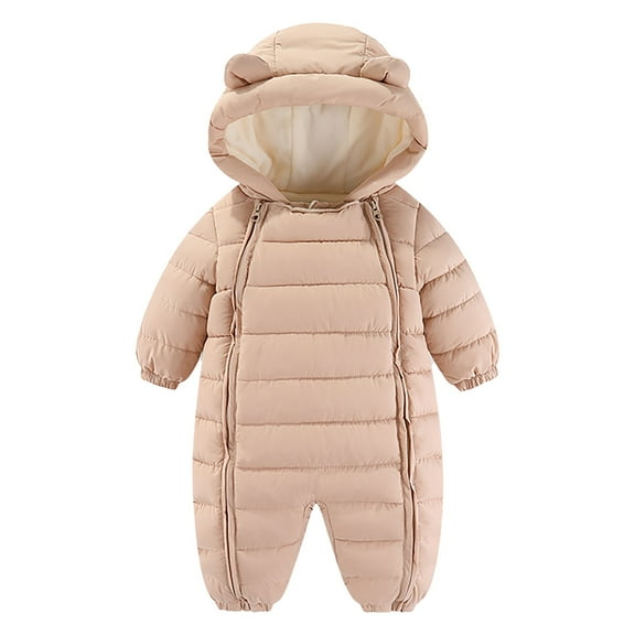 Zshosam Baby Boy Winter Coat Fleece Bunting Baby Snowsuit Infant One Piece Hooded Romper Toddler Snow Suit Baby Jacket Size 6 12 Months,(Light Pink 6-12 Months)
