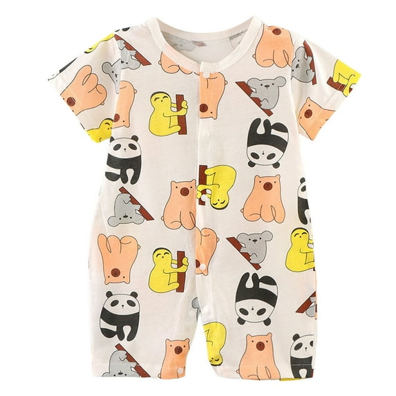 Zshosam Baby Boy's Clothing Baby Boy Girl Romper Infant Short Sleeve Romper T-Shirt Bodysuit Top Size 6 12 Months,(Orange 6-12 Months)