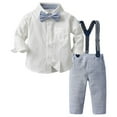 thumbnail image 1 of Zshosam Baby Boys' Clothing Baby Boy Clothes Suits Infant Gentleman Outfit Collared Dress Shirt Baby Suit Sets Size 3 6 Months,(Blue 3-6 Months), 1 of 8