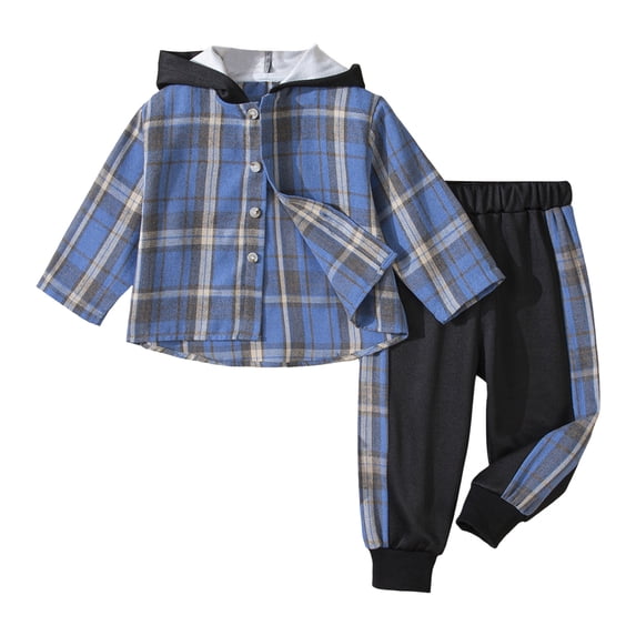Zshosam Baby Boys Outfits Boys Sweatsuits Two Pieces Pants Set Printed Hoodies Sweatshirt and Sweatpants Set Outfit Sets for Boy Size 6T 7T,(Blue 6-7 Years)